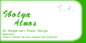 ibolya almos business card